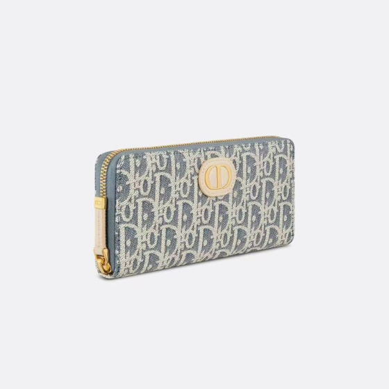 DIOR denim long zipper wallet